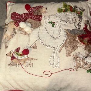 Charming Pier 1 Imports Park Avenue Puppies Throw Pillow. pillow measures 17”x17